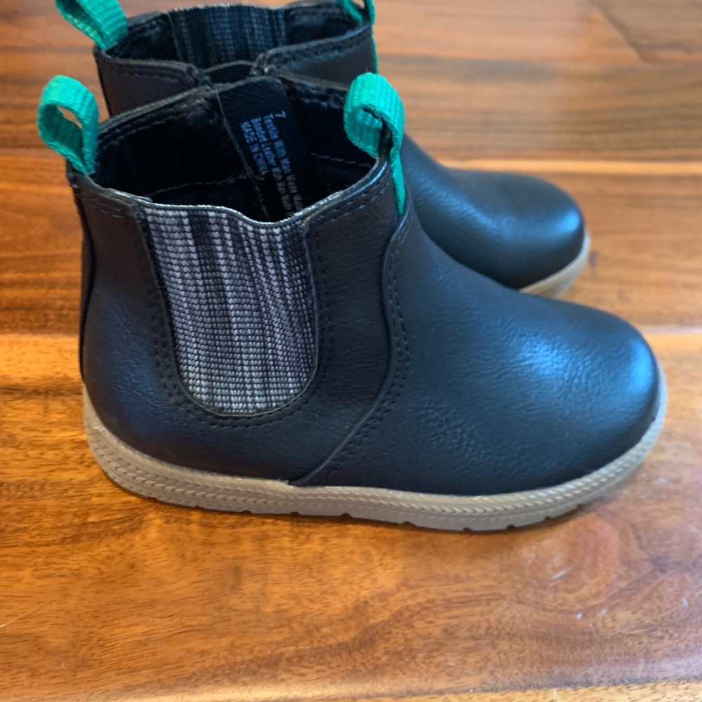 Cat and jack toddler black leather boots